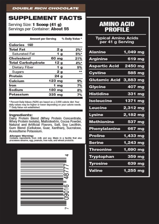 true whey supp facts