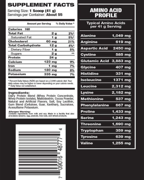 true whey supp facts