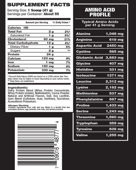 true whey supp facts