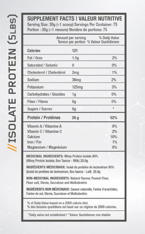 Beyond isolate 5lbs supplement facts